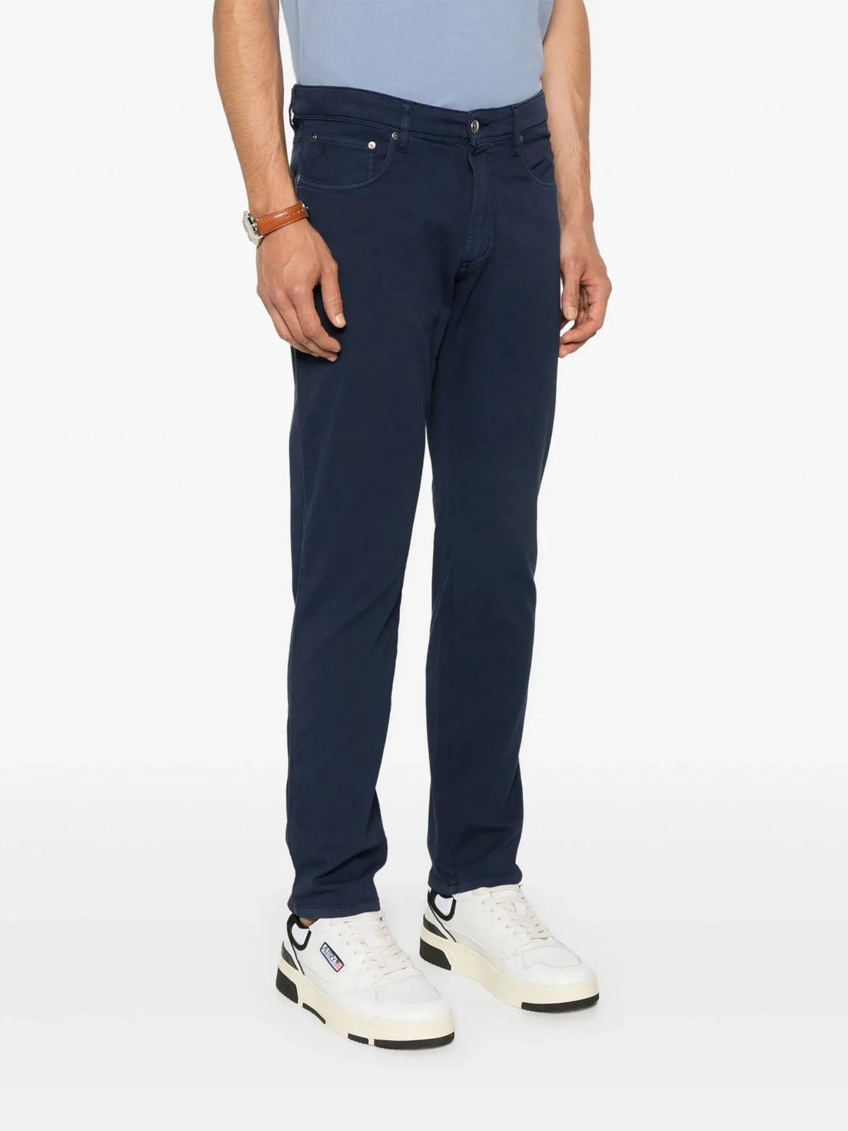 Mid-Rise Slim-Fit Navy Chinos