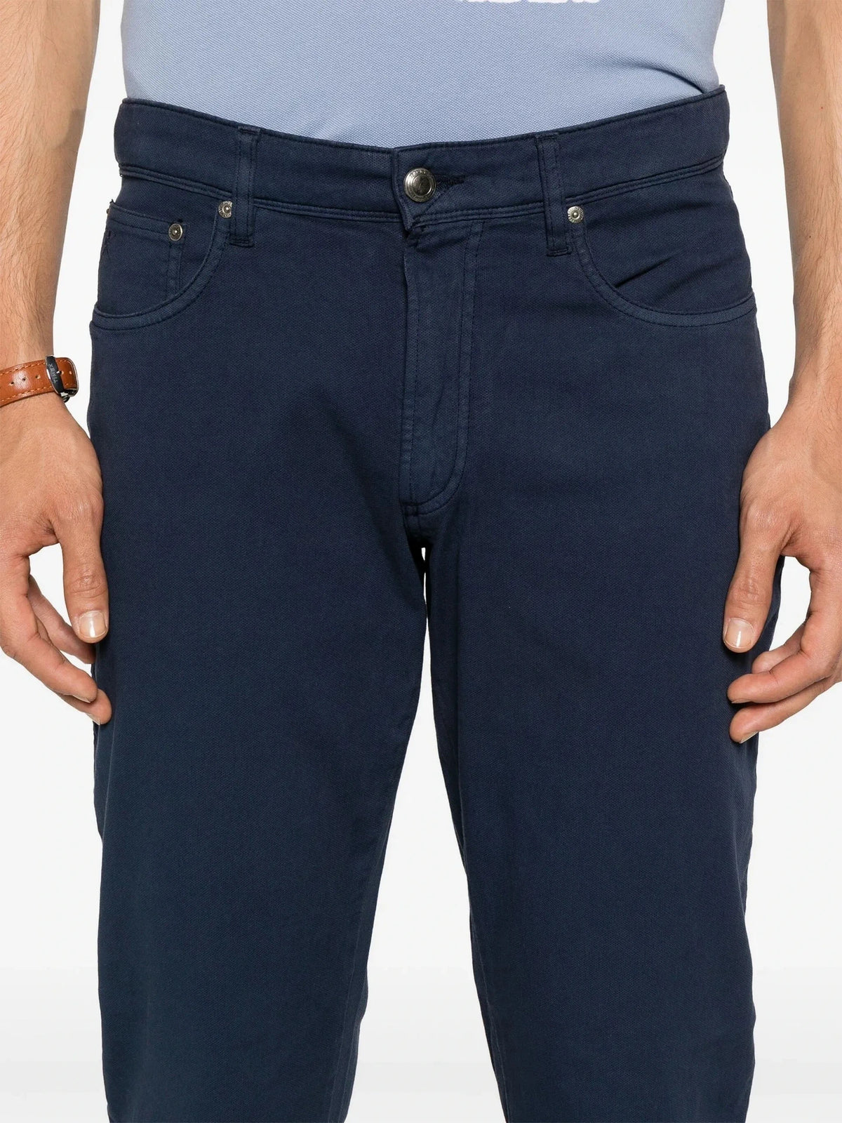 Mid-Rise Slim-Fit Navy Chinos