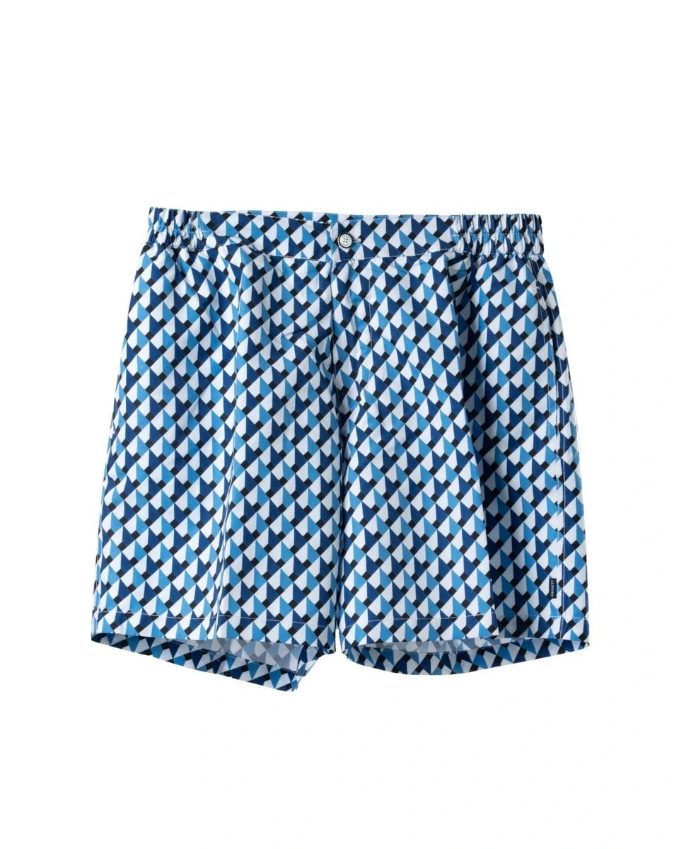 3D Box Blue Swim Shorts