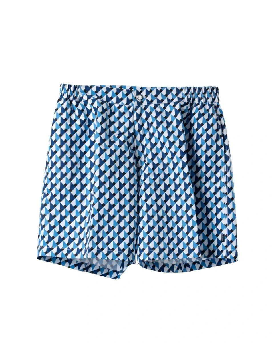 3D Box Blue Swim Shorts