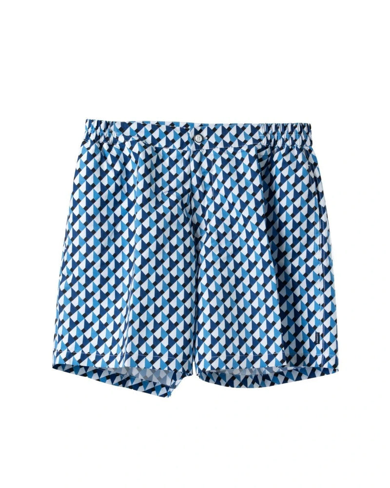3D Box Blue Swim Shorts