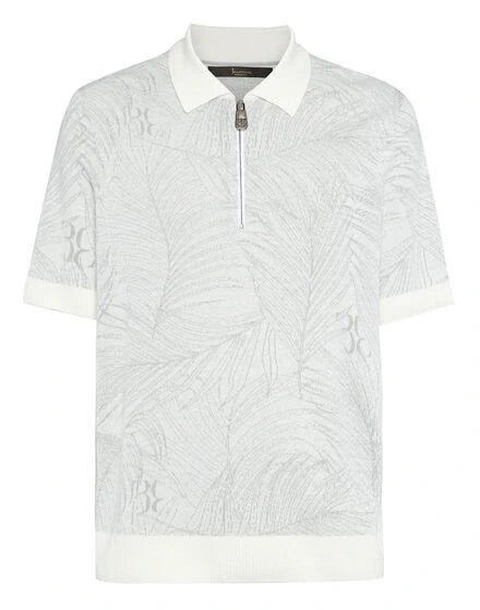 Silk Lino White Polo Shirt