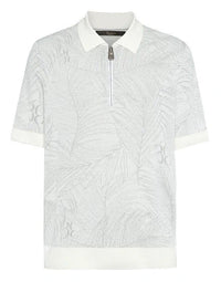 Silk Lino White Polo Shirt