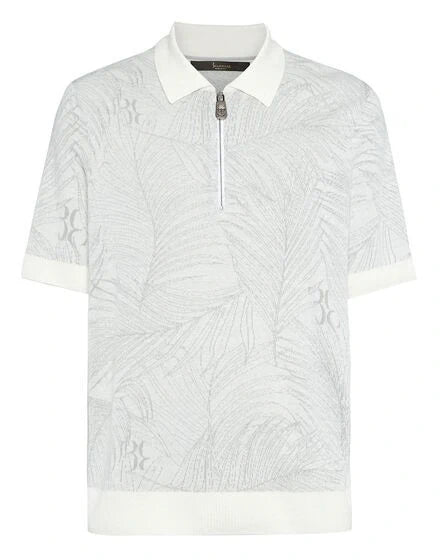 Silk Lino White Polo Shirt