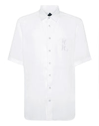 Silver Cut White Linen Shirt