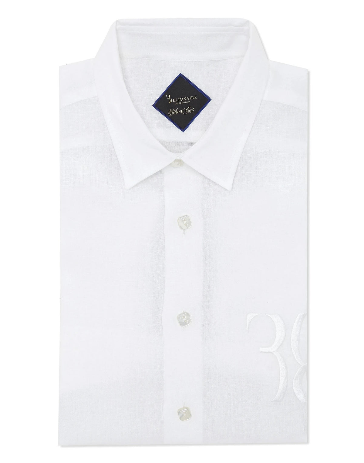 Silver Cut White Linen Shirt