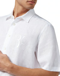 Silver Cut White Linen Shirt