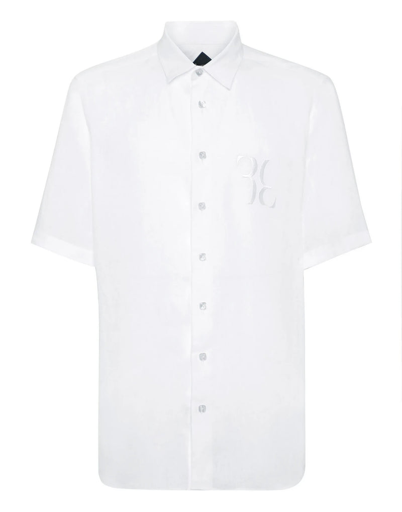 Silver Cut White Linen Shirt