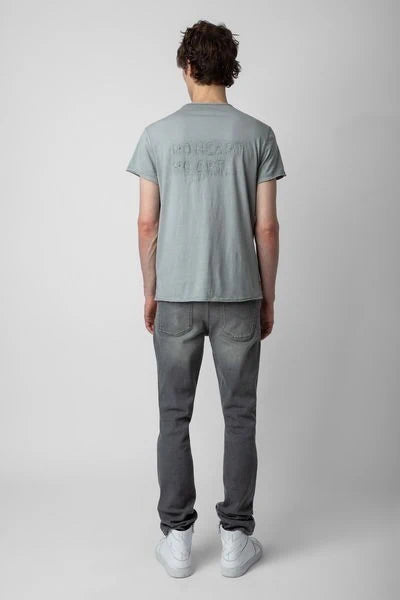 No Heart Grey Henley Tshirt