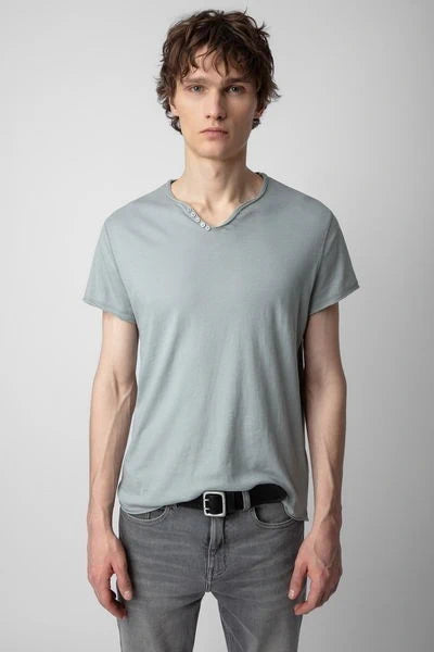 No Heart Grey Henley Tshirt