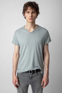 No Heart Grey Henley Tshirt