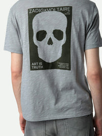 Flame Skull Grey T-Shirt