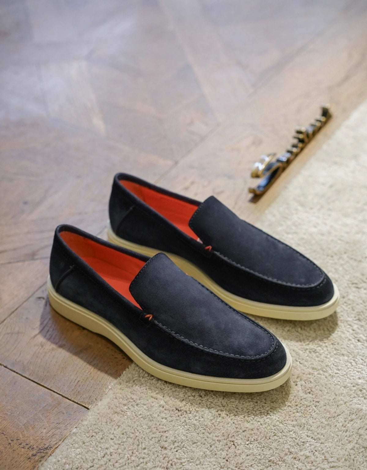 Classic Suede Blue Loafers