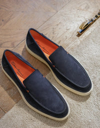 Classic Suede Blue Loafers