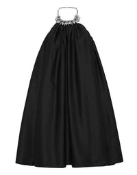 Trapeze Halter Black Dress