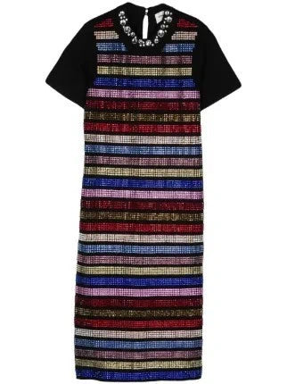 Crystal Embellished Multicolour Dress