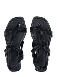 Forget Me Knot Black Sandals