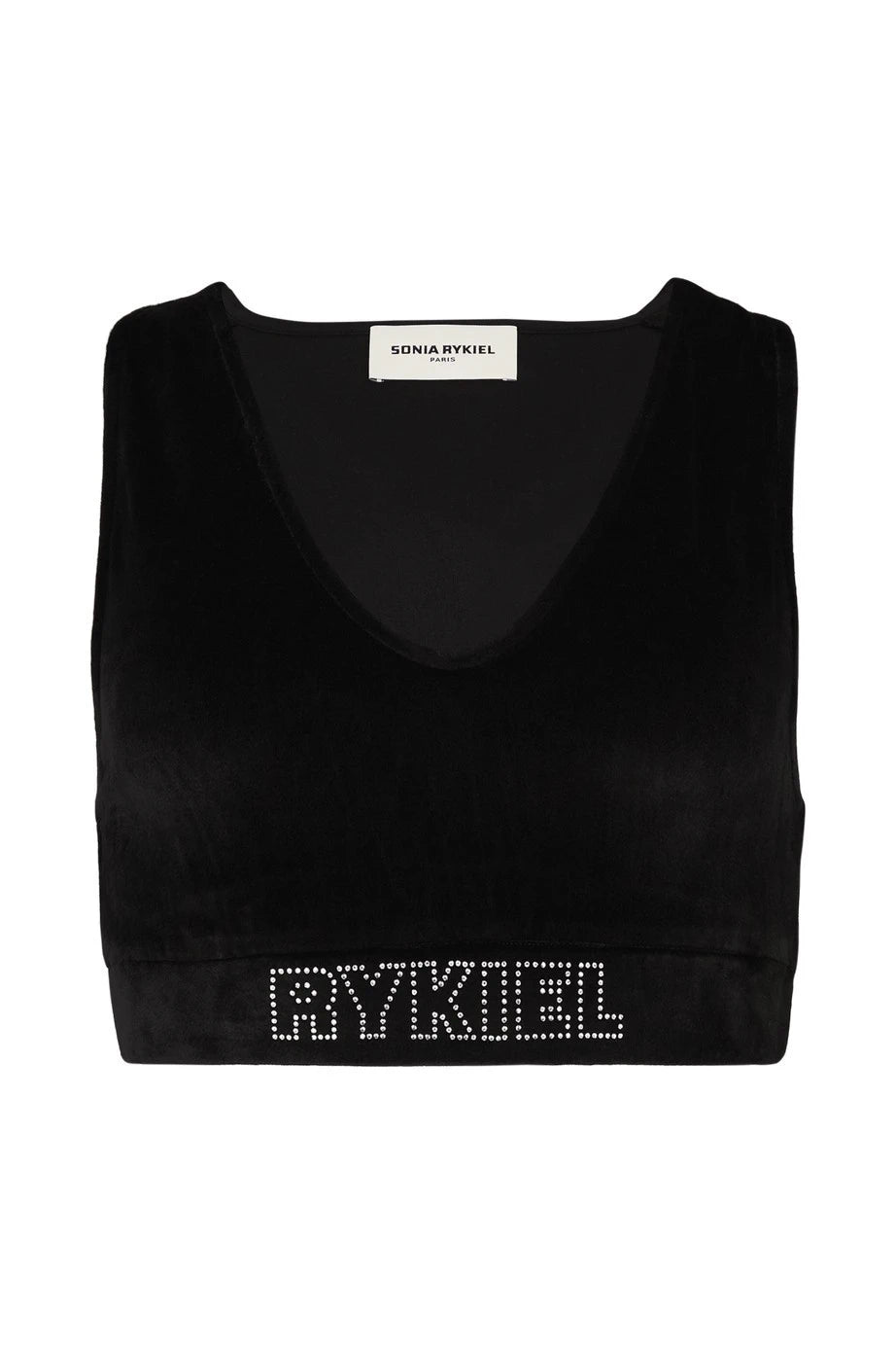 Rhinestone Velvet Black Brassiere