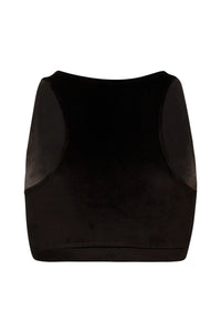 Rhinestone Velvet Black Brassiere