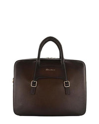 Embossed Brown Briefcase