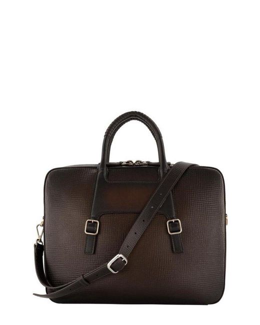 Embossed Brown Briefcase