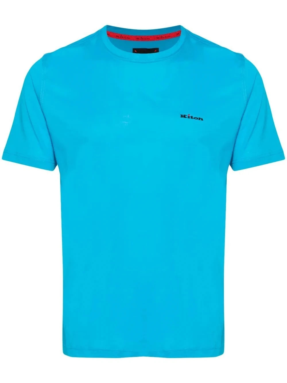Logo-Embroidered Blue T-Shirt