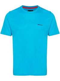 Logo-Embroidered Blue T-Shirt