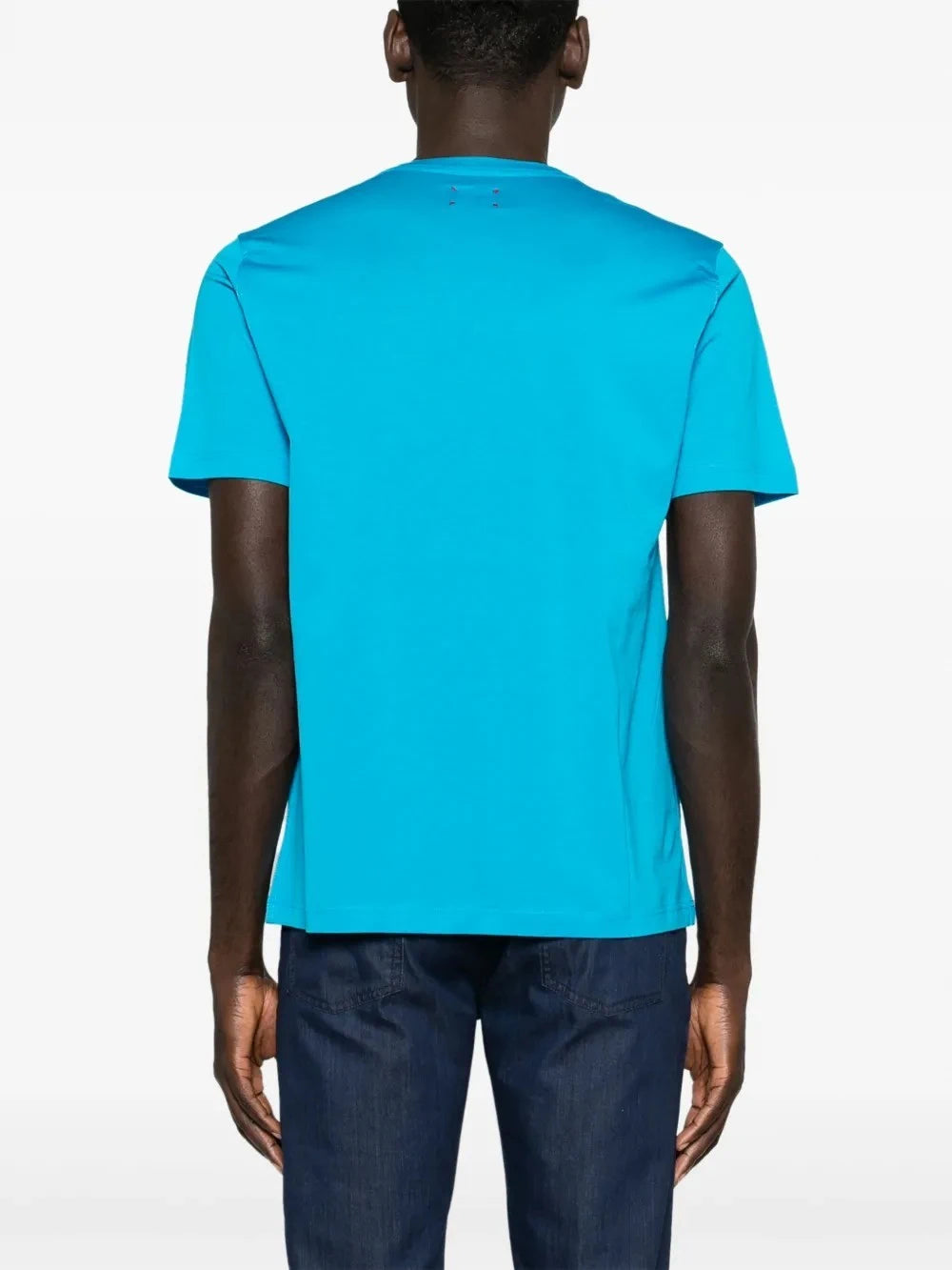 Logo-Embroidered Blue T-Shirt