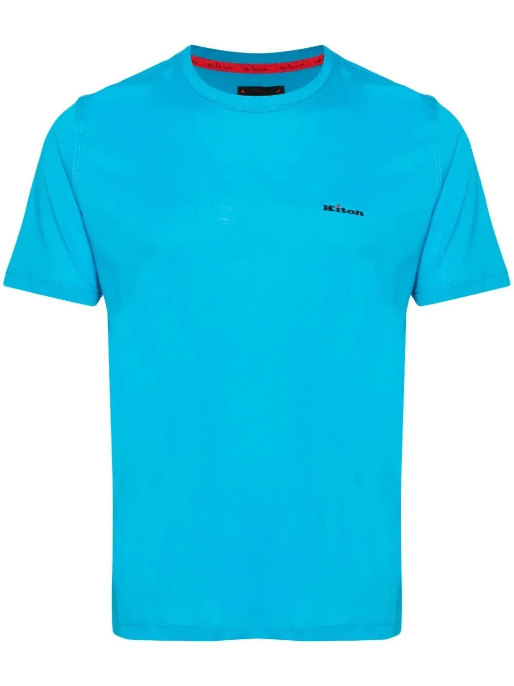 Logo-Embroidered Blue T-Shirt
