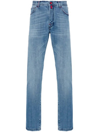 Mid-Rise Straight-Leg Blue Trousers