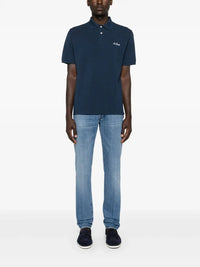 Mid-Rise Straight-Leg Blue Trousers