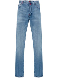 Mid-Rise Straight-Leg Blue Trousers