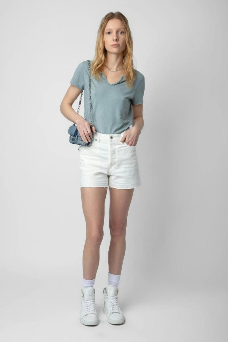 Sissi White Denim Shorts