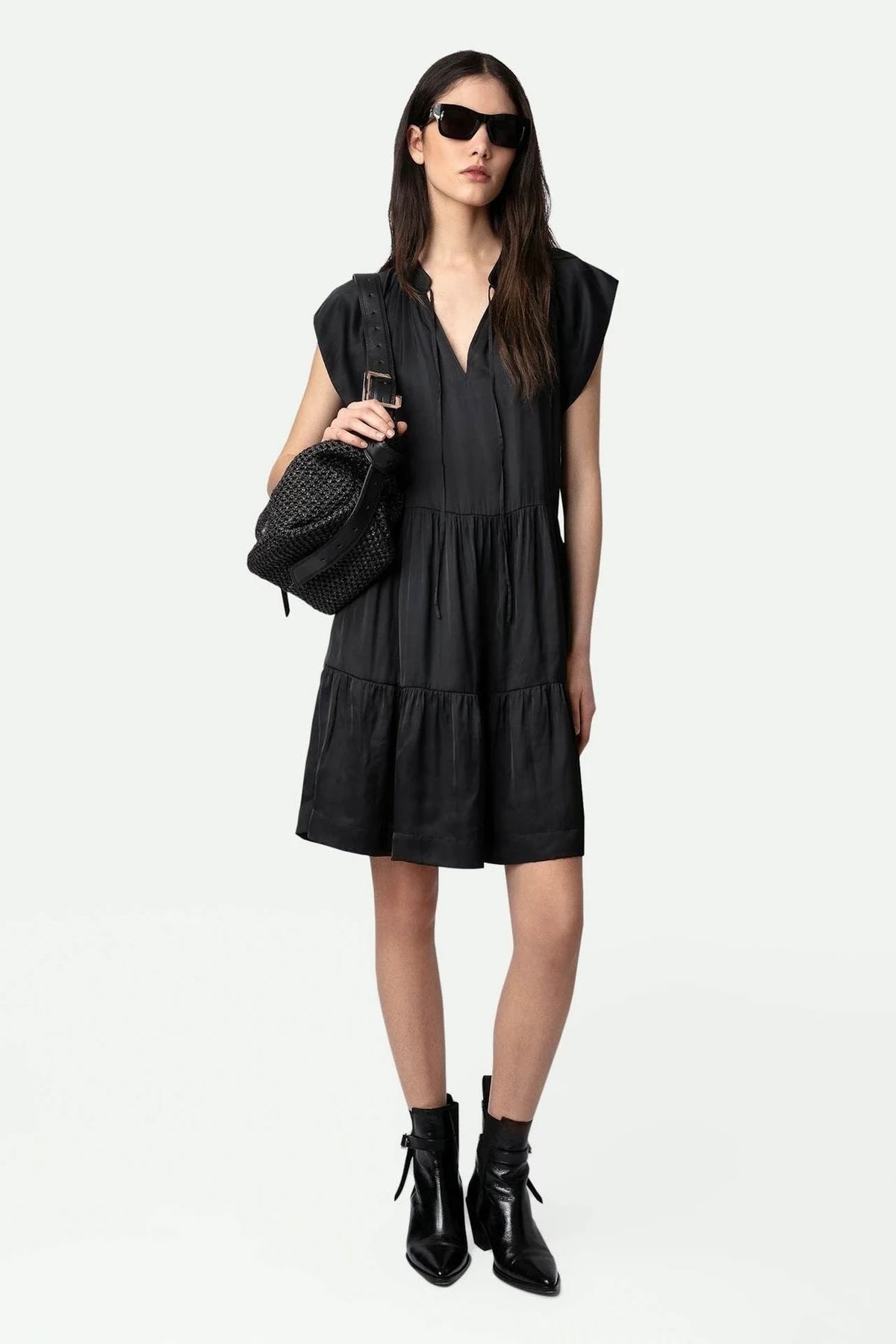 Rito Satin Black Dress