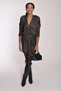 Ruz Satin Grey Dress