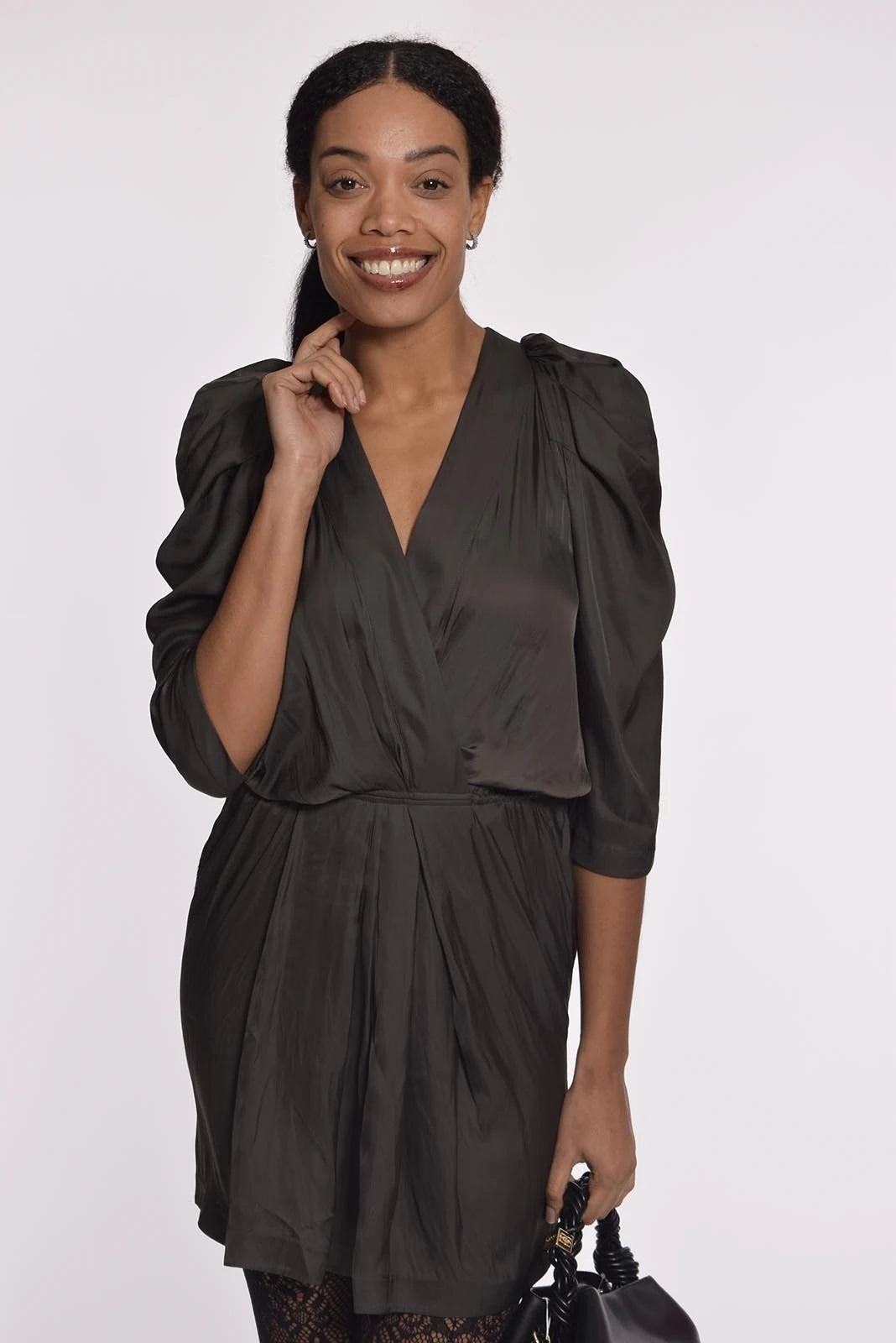 Ruz Satin Grey Dress