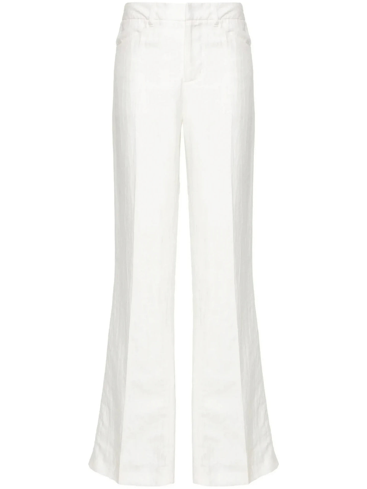 High-Waisted White Tailleur Pants