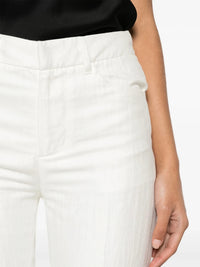High-Waisted White Tailleur Pants