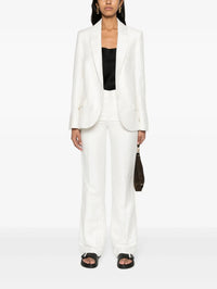 High-Waisted White Tailleur Pants