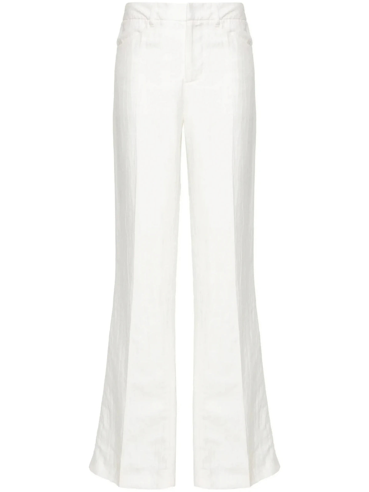 High-Waisted White Tailleur Pants