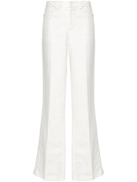 High-Waisted White Tailleur Pants