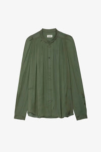 Tchin Green Satin Blouse