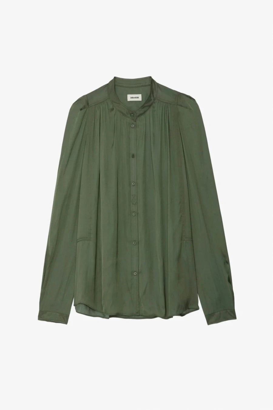 Tchin Green Satin Blouse