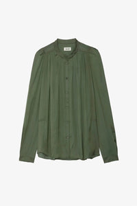 Tchin Green Satin Blouse