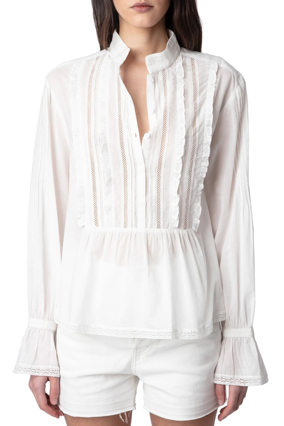 Trica White Cotton Blouse