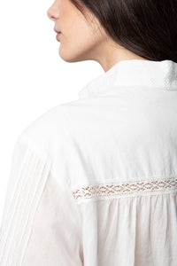 Trica White Cotton Blouse