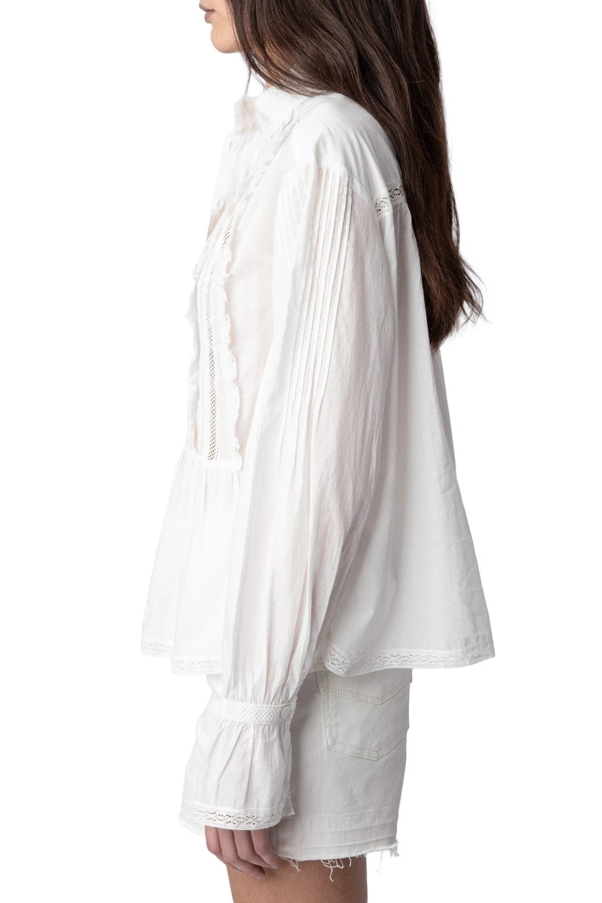 Trica White Cotton Blouse