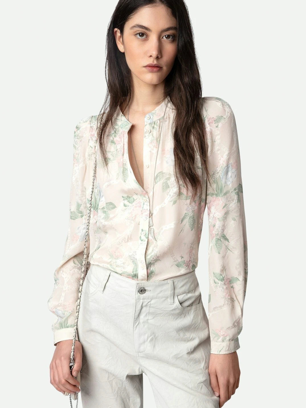 Tchin Satin Beige Blouse