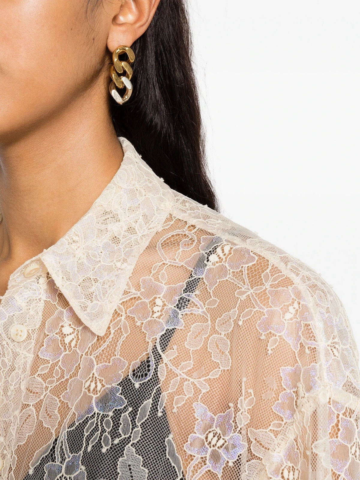 Tyrone Green Lace Blouse