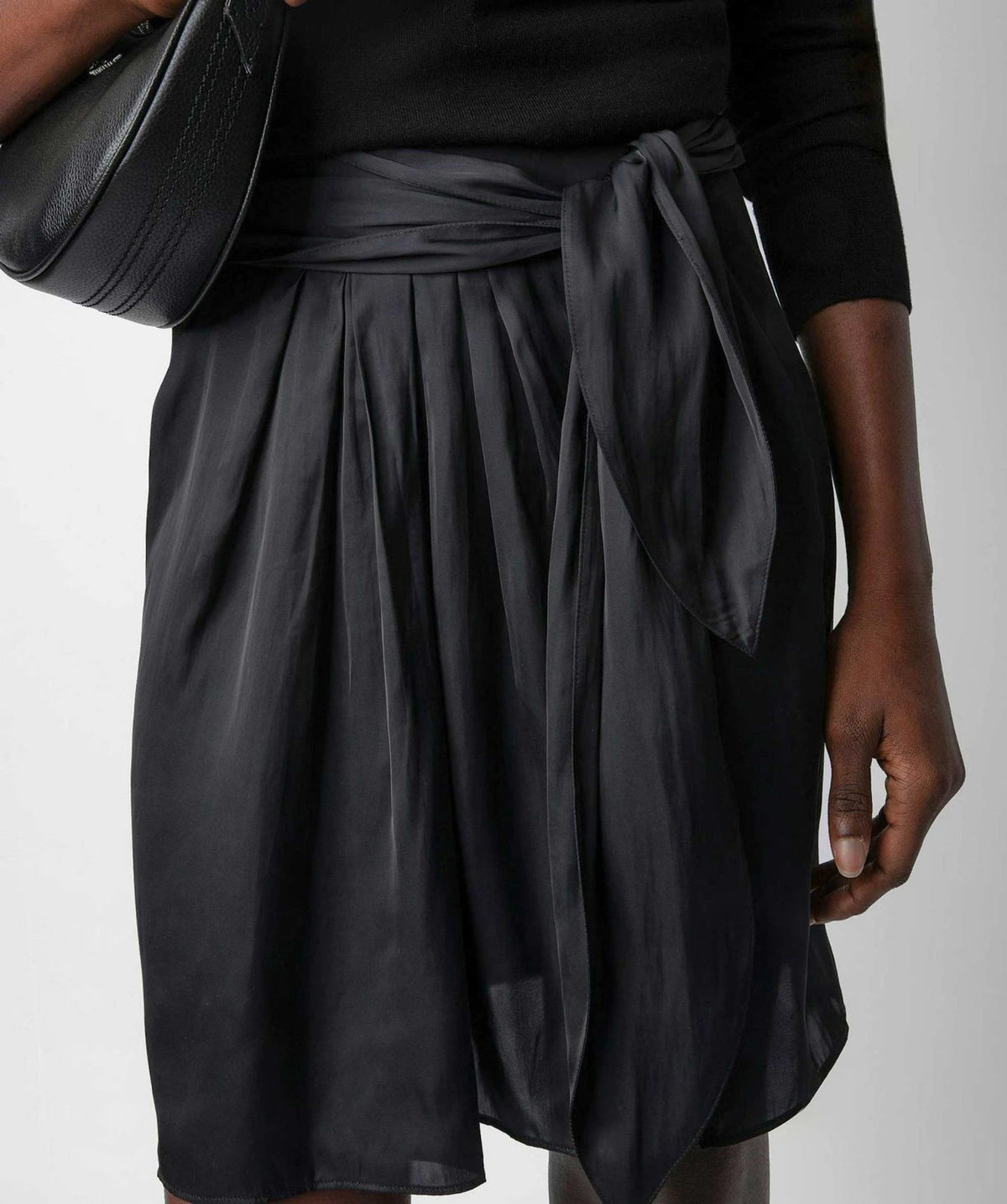 Joji Black Satin Skirt
